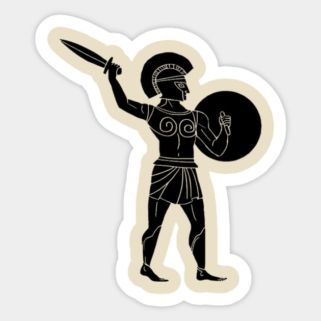 Greek hoplite Sticker by HELLINISMOS